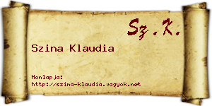 Szina Klaudia névjegykártya