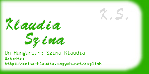 klaudia szina business card